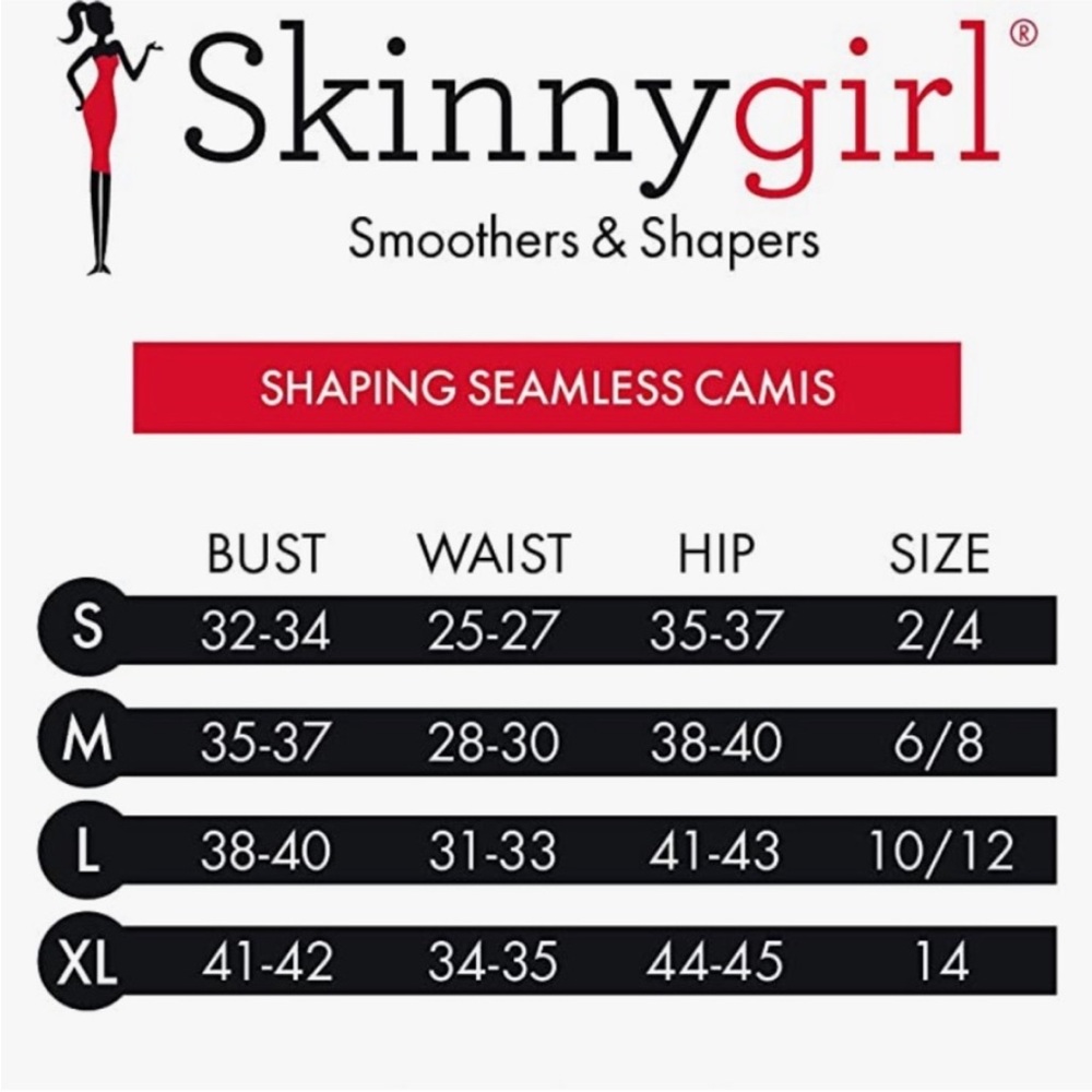 SKINNYGIRL SMOOTHERS SHAPERS BLACK MINIMALIST TANK TOP M - Picture 6 of 9